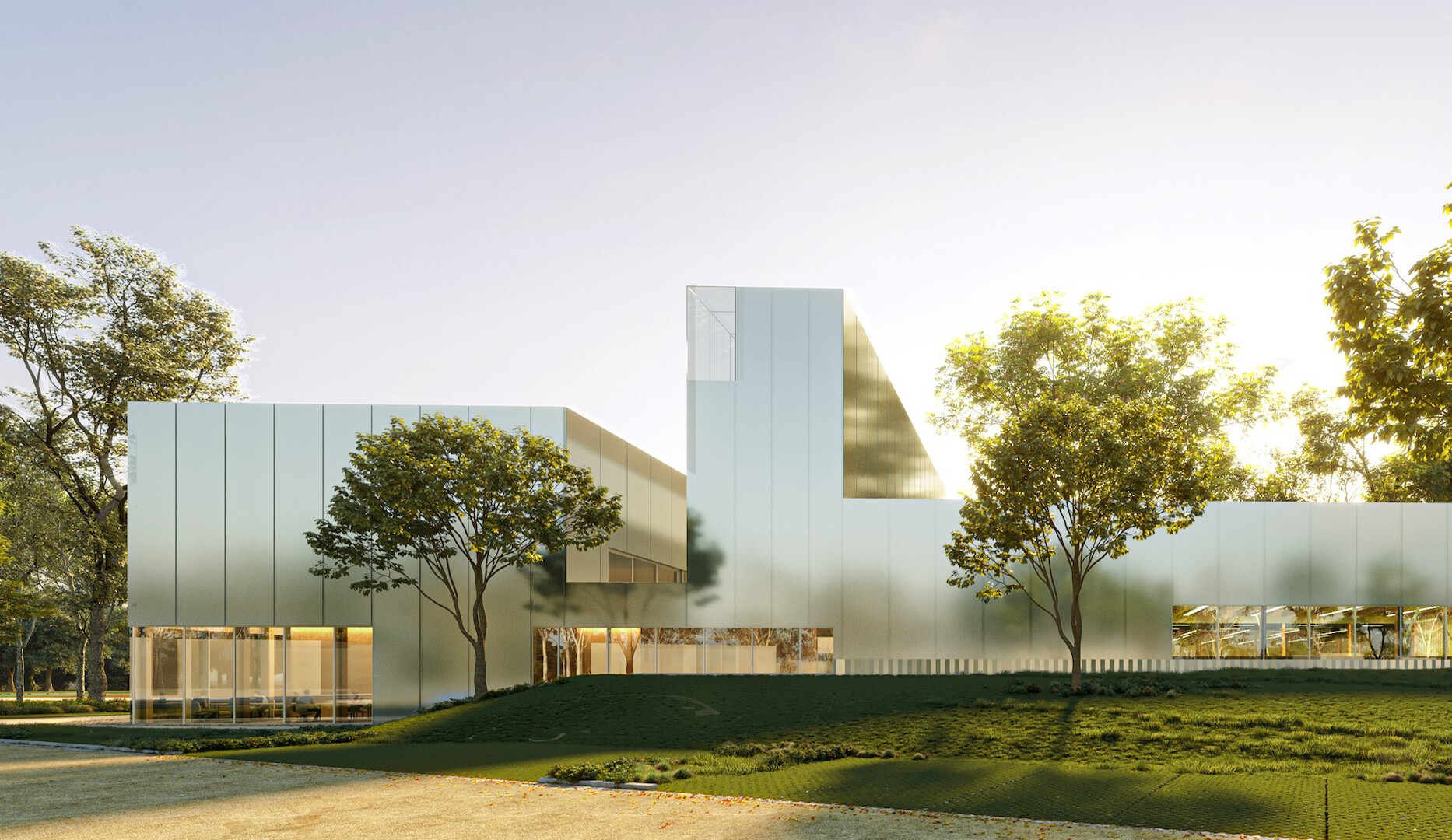 Sustainable and circular sports complex with sports hall and classrooms