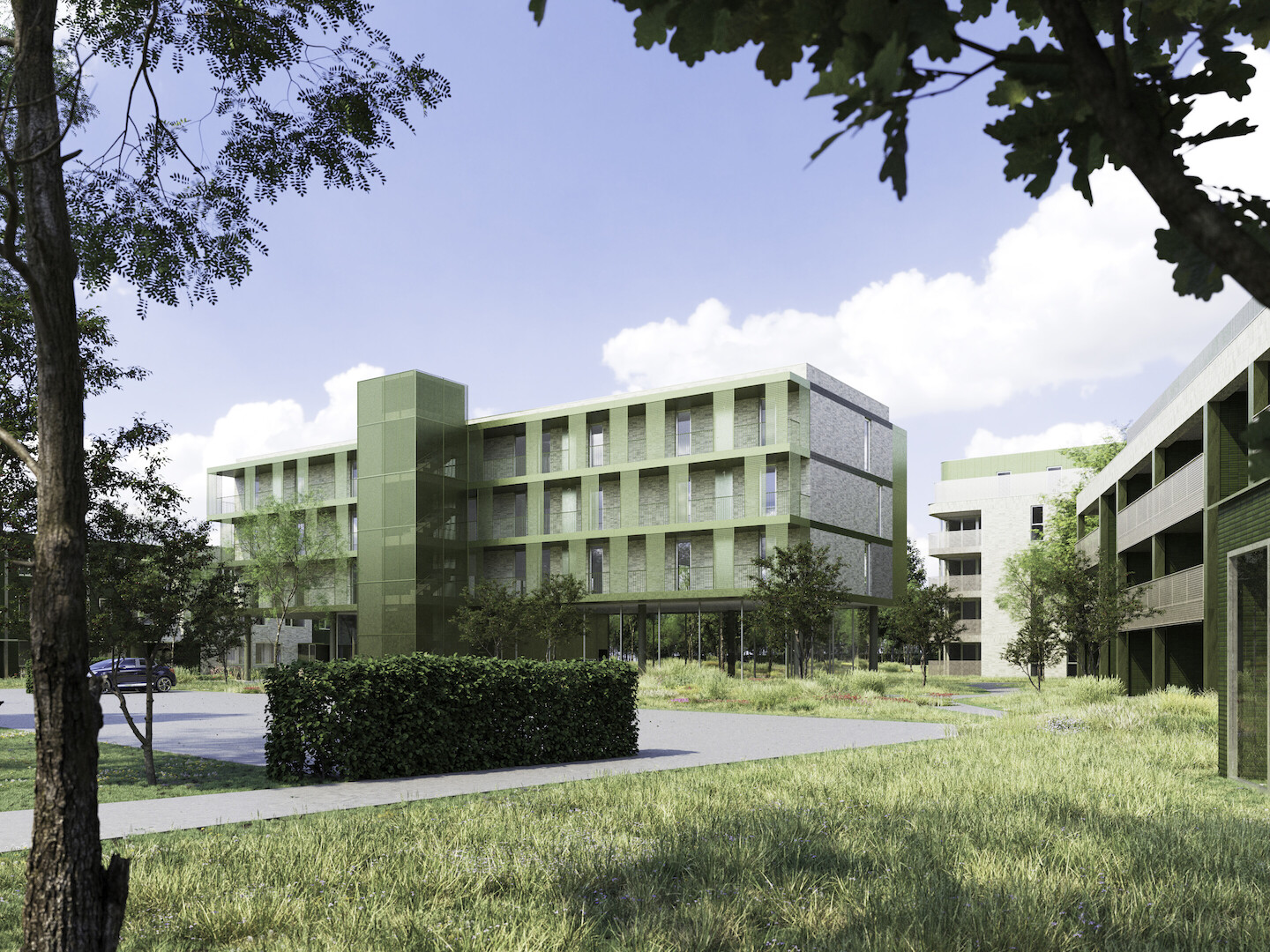 Duurzaam nieuwbouwproject in massiefhoutbouw bestaande uit een mix van 74 wooneenheden