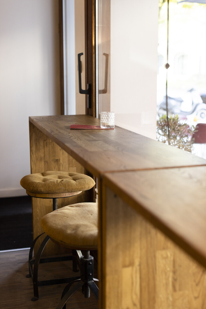 Interior design for the Revista, from coffee bar by day to cocktail bar by night.