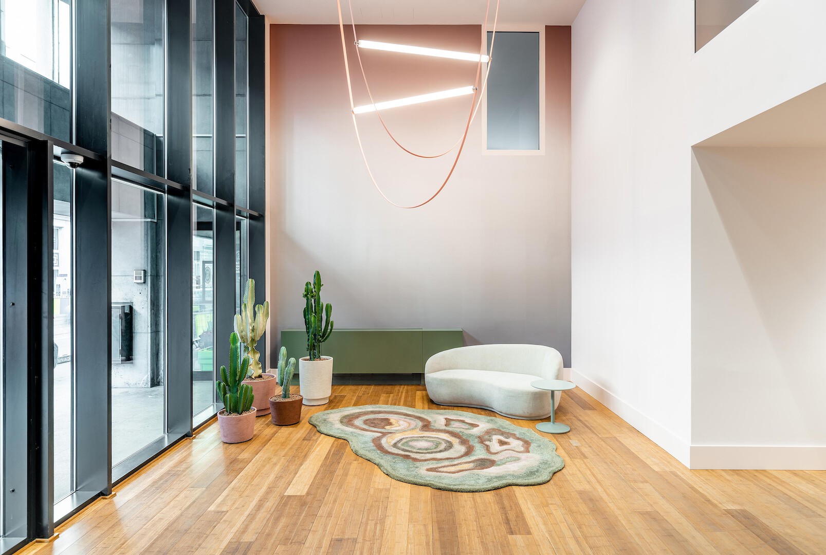 Interieurontwerp inkomzone van kantoorgebouw