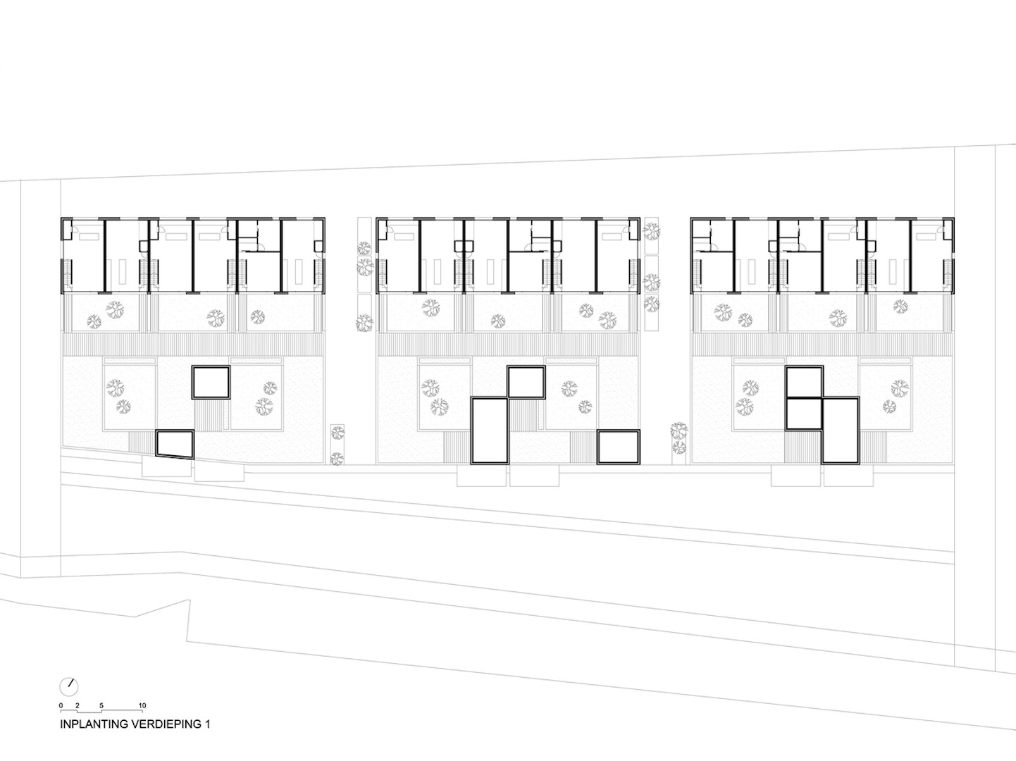 'Room with a view', winnend wedstrijdontwerp voor 30 eengezinswoningen